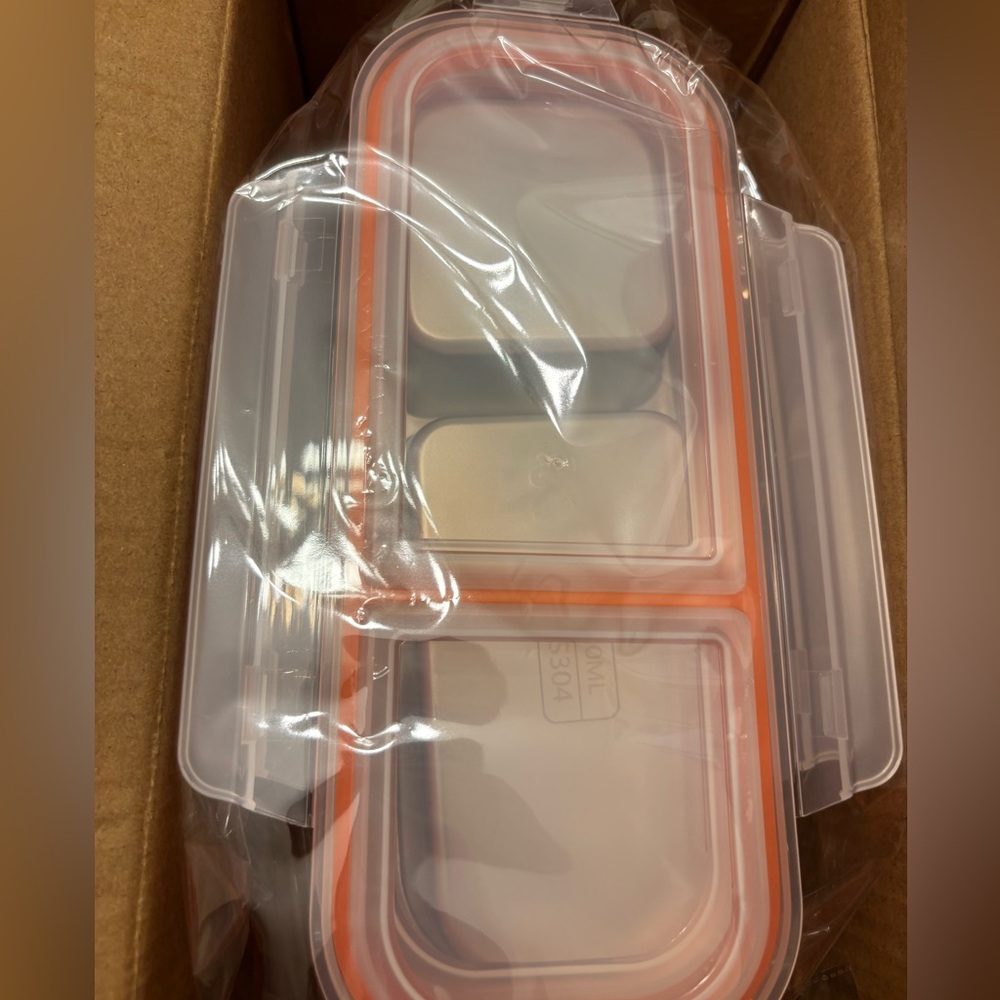 New 4 Pack Stainless Lunch Travel And Camping Orange With Kids